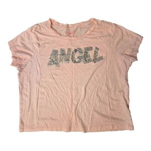 Womens' VS Pink 'Angel' Cropped Sleep Tee